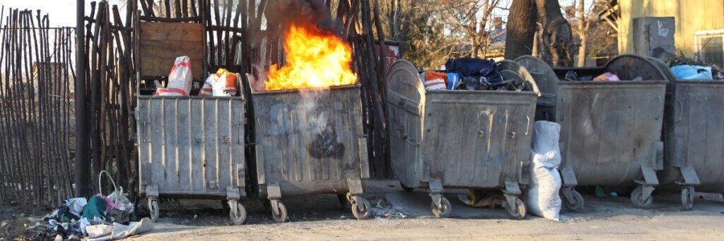 Stryders - Youth Crime Solicitors Arson Wheelie Bin on Fire - Banner